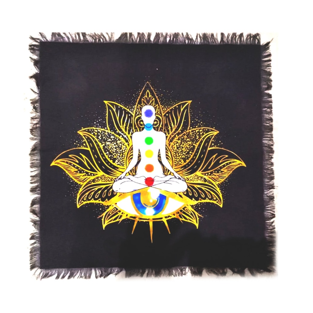 [92213] Chakra Meditation Altar Cloth Tapestry – 18" x 18"
