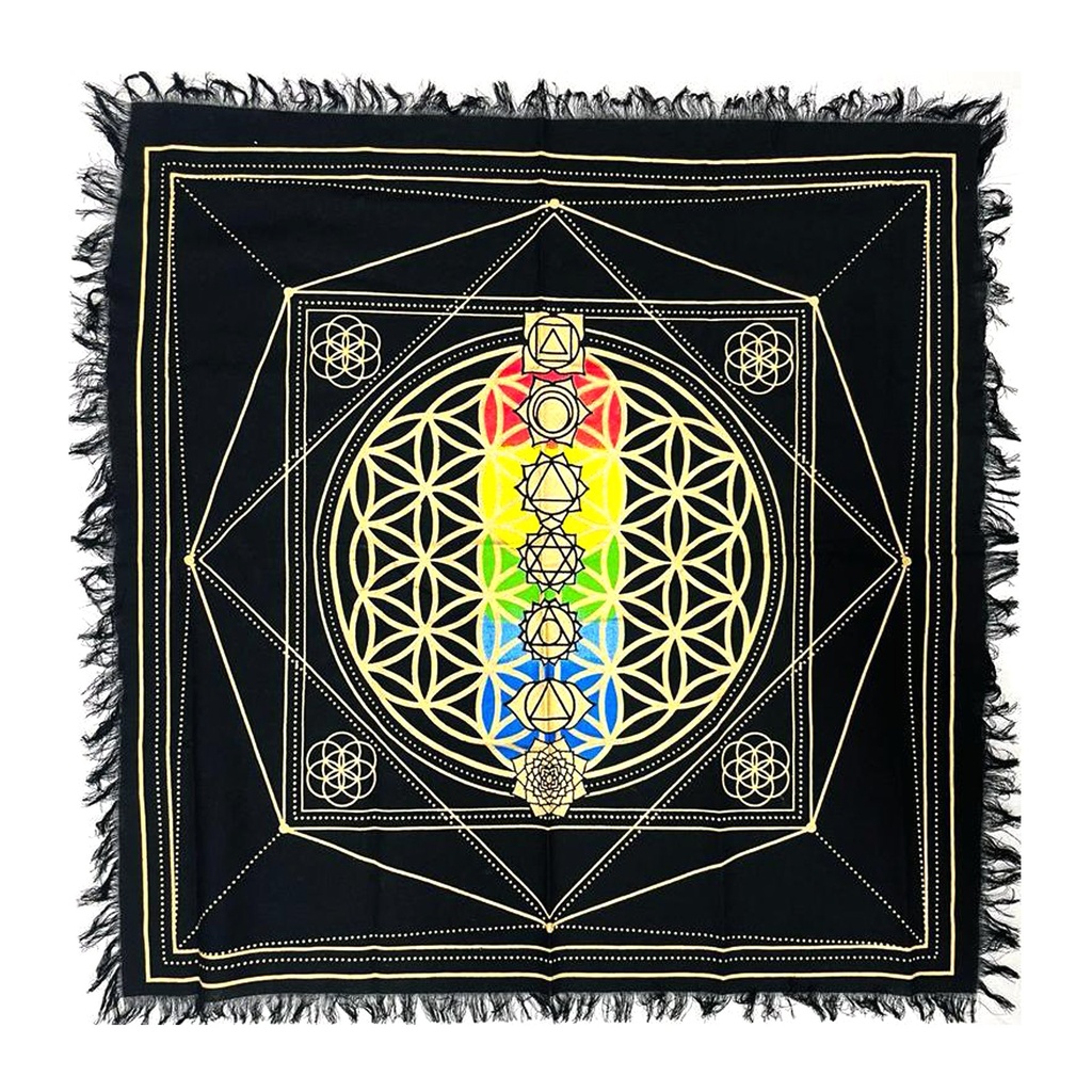 [92244] Chakras Tree of Life Altar Cloth Tapestry – 24" x 24"