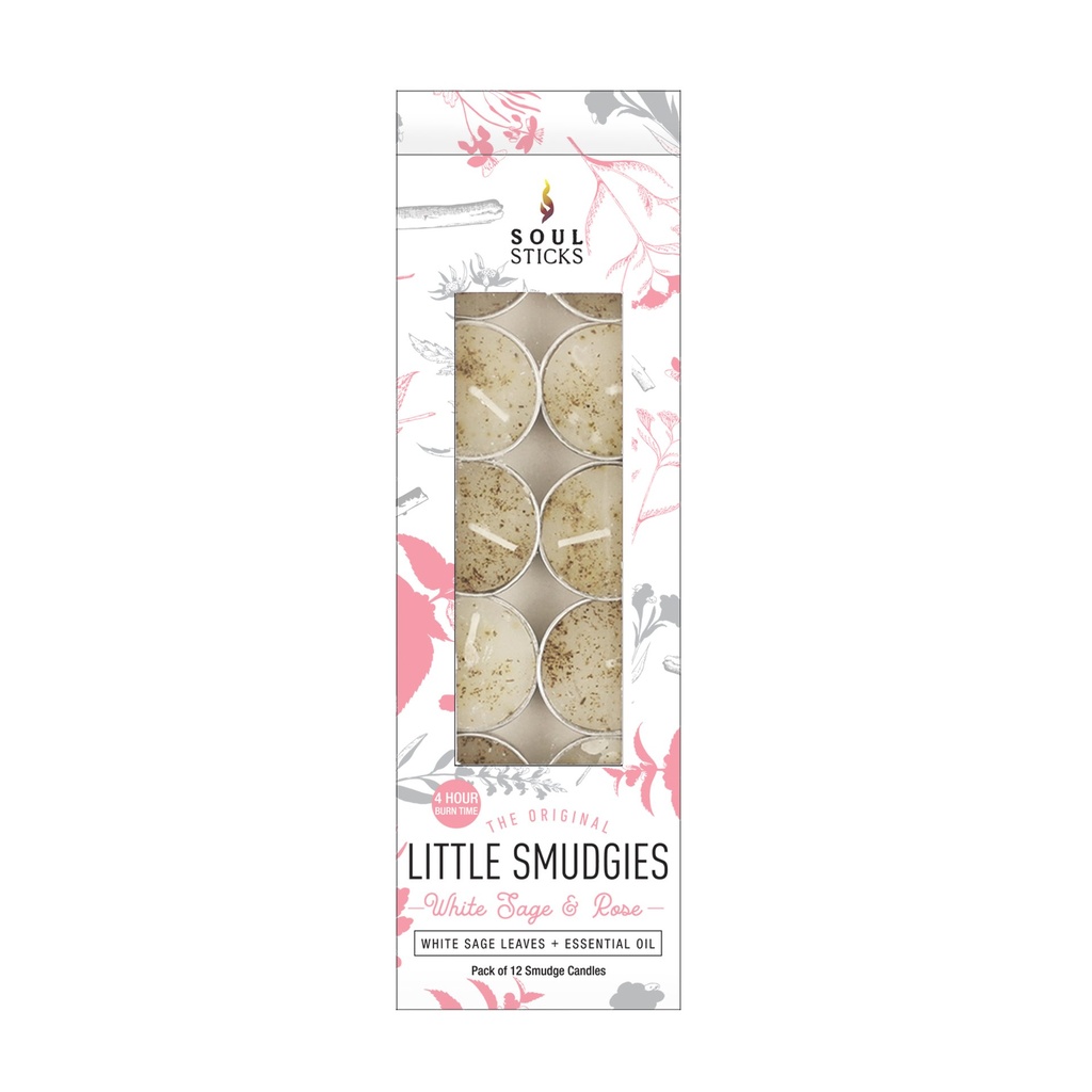 [92257] Little Smudgies Candle White Sage & Rose Pack