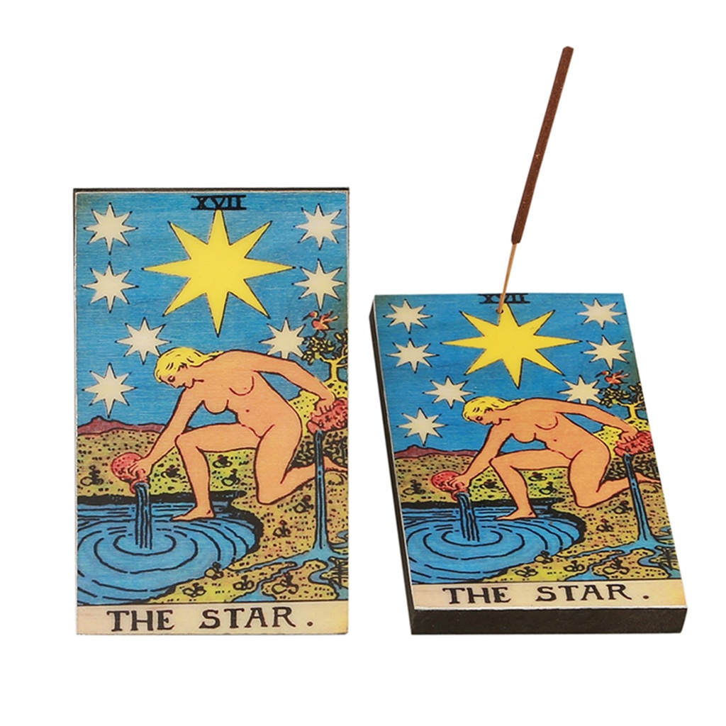 [94024] The Star Tarot Card Wooden Ash Catcher – 3" x 5"