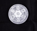 Celtic Knot Round Selenite Incense Burner – 3"
