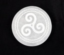 Celtic Round Selenite Incense Burner – 3"