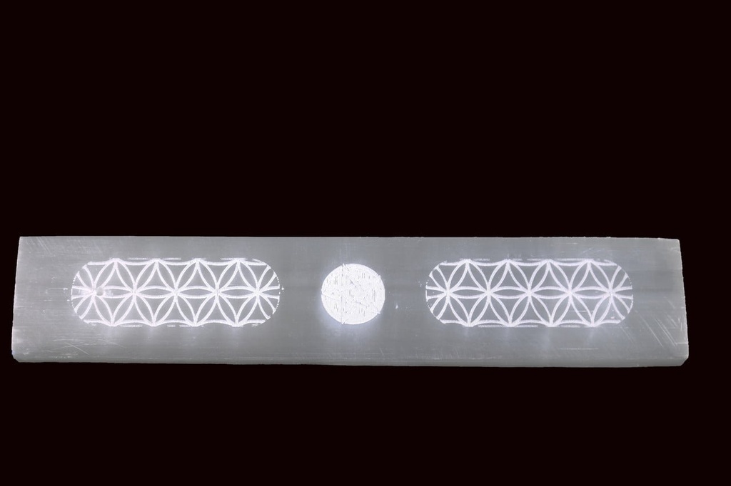 [94126] Pentagram Selenite Incense Ash Catcher – 8"