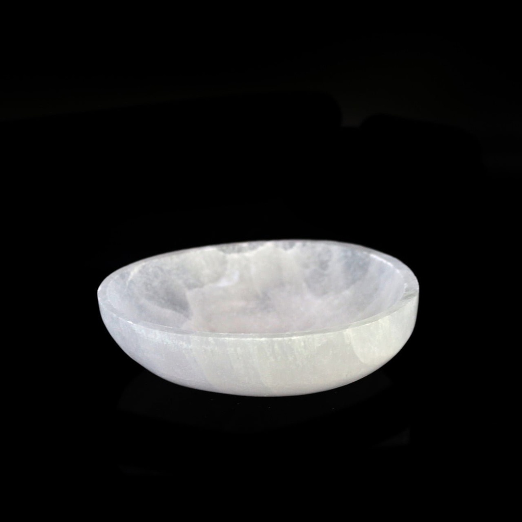 [94136] Oval Selenite Smudge Bowl – 4"