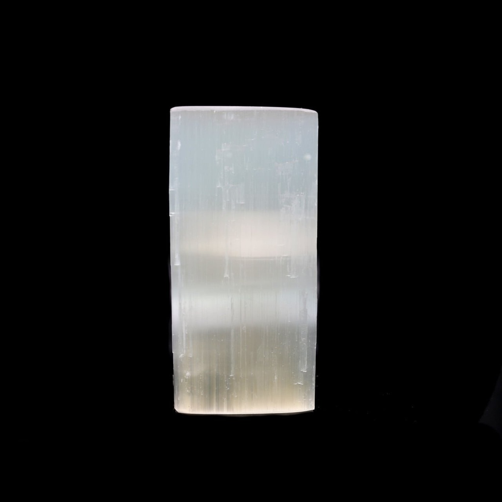[94143] Squared Selenite Lamp w/ Cord & Bulb – 6"