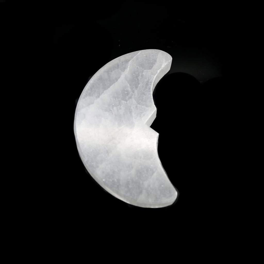 [94161] Moon Face Selenite Charging Plate – 5"