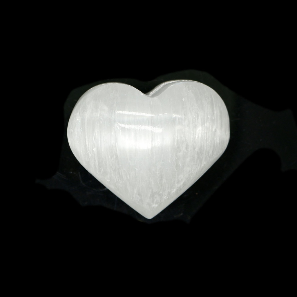 [94165] Heart Shaped Selenite Puff – 3"