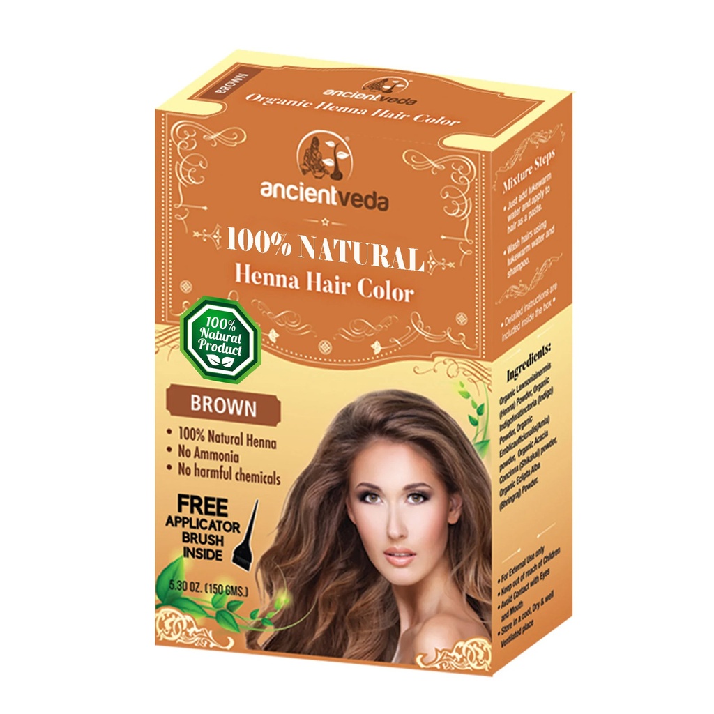 [95034] AncientVeda Brown Natural Henna Hair Color