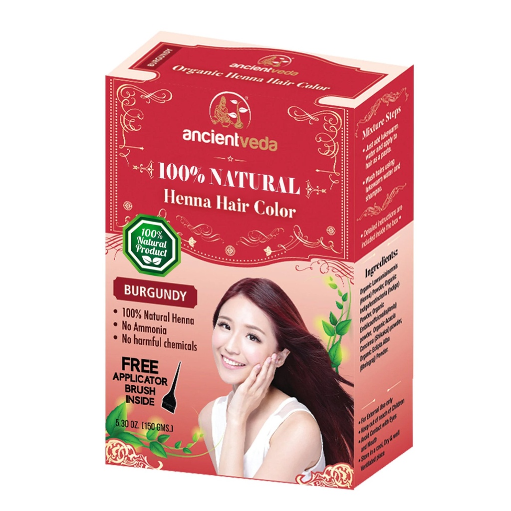 [95036] AncientVeda Burgundy Natural Henna Hair Color