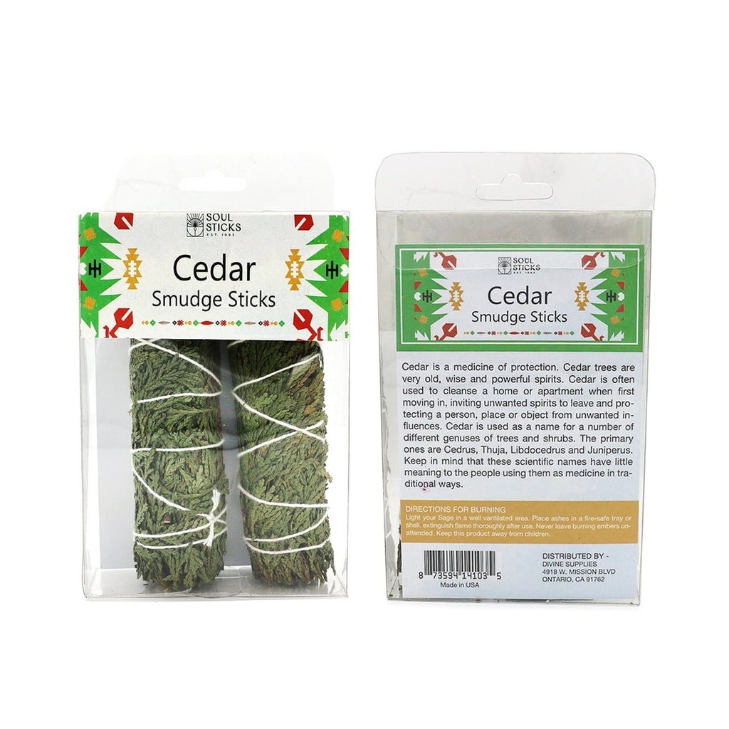 [14103] Cedar Sage Smudge Sticks Retail Box – 4"