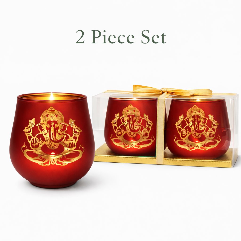 [99153R] Ganesha Candle Holder – 4" / Set of 2