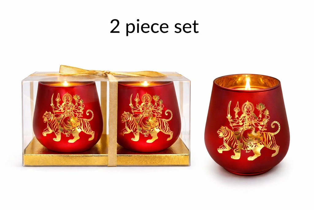 [99155R] Durga Candle Holder – 4" / Set of 2