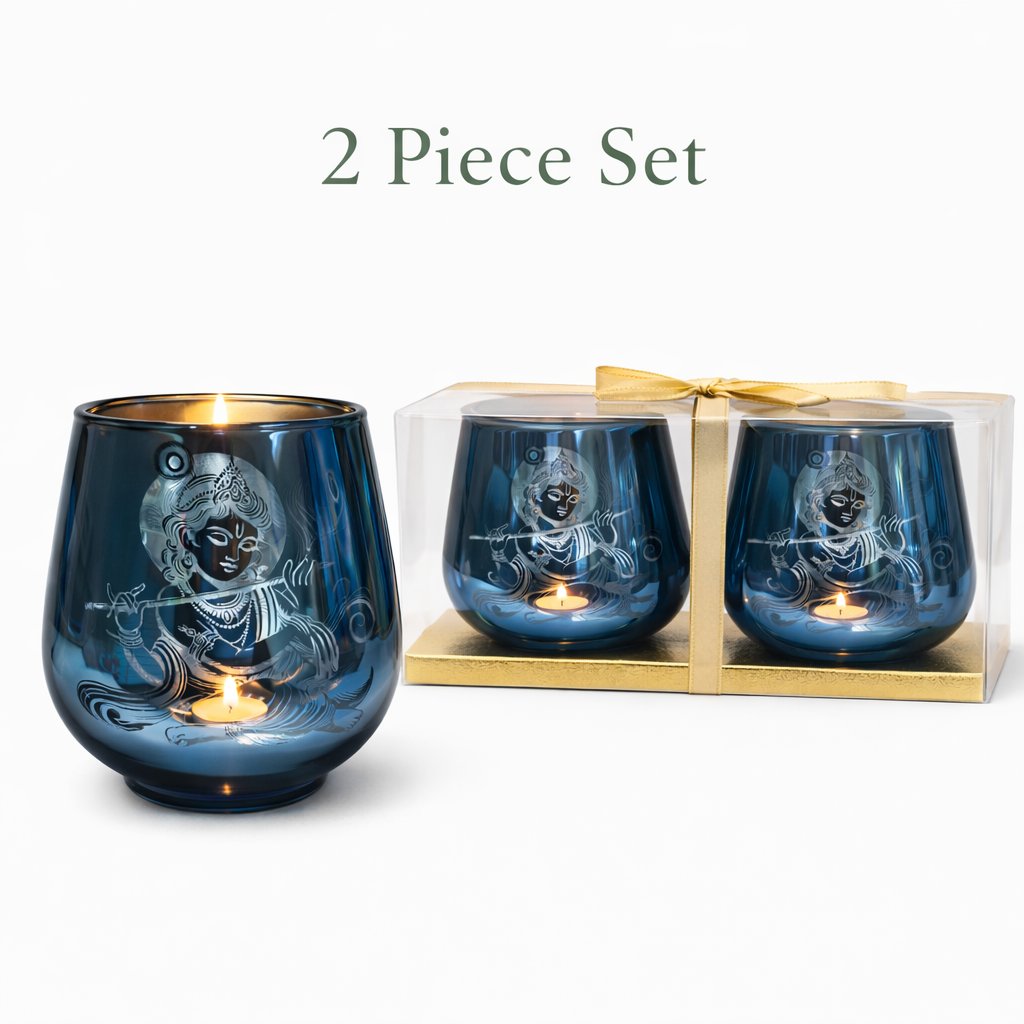[99156B] Krishna Candle Holder – 4" / Set of 2