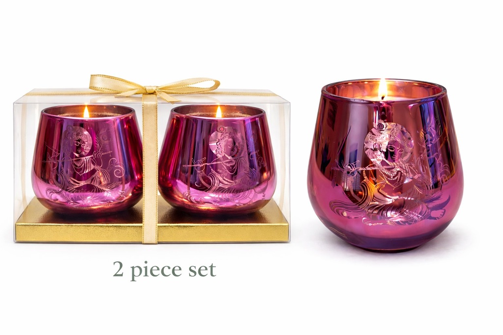 [99156P] Krishna Candle Holder – 4" / Set of 2