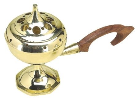 [BCB] Brass Charcoal Burner with Handle – 7"