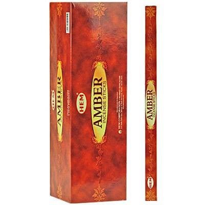 [H100-AMBER] HEM Amber Square Incense Sticks – 25-Pack Box