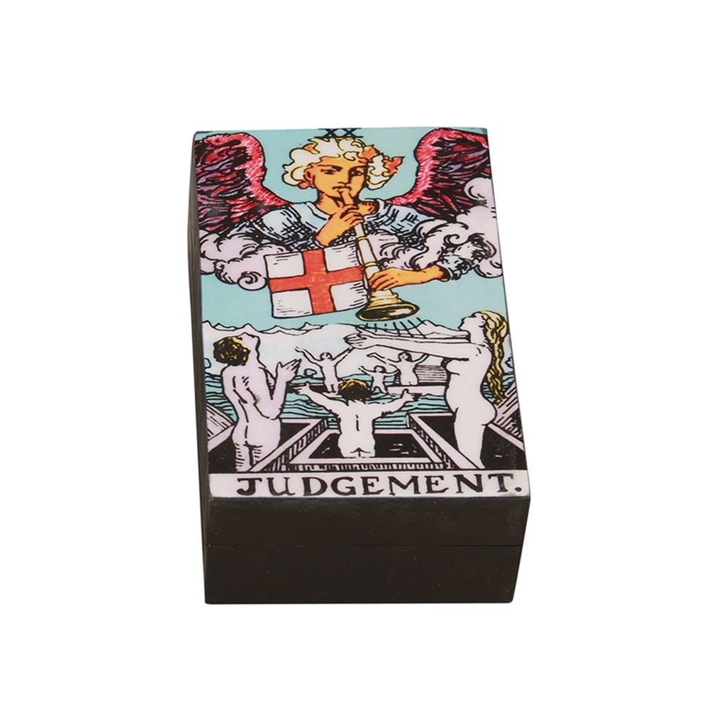 [14114] Judgement Wooden Tarot Card Box – 6" x 4"