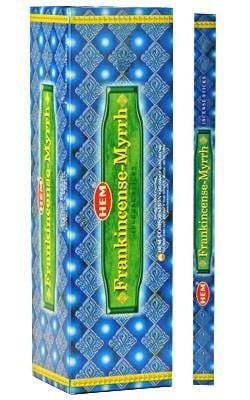 [H100-FRANKINCENSEMYRRH] HEM Frankincense Myrrh Square Incense Sticks – 25-Pack Box