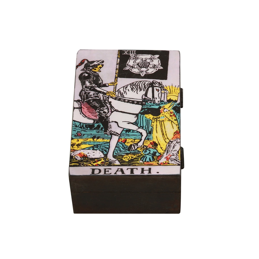[14117] Death Wooden Tarot Card Box – 6" x 4"