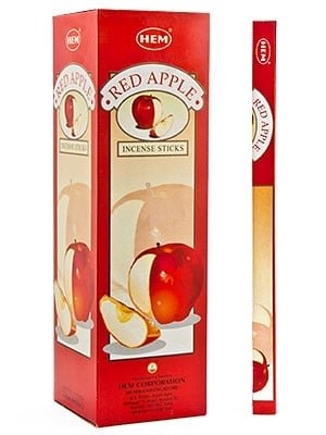 [H100-REDAPPLE] HEM Red Apple Square Incense Sticks – 25-Pack Box