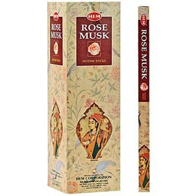 [H100-ROSE MUSK] HEM Rose Musk Square Incense Sticks – 25-Pack Box