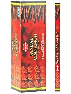[H100-SANDALCINNAMON] HEM Sandal Cinnamon Square Incense Sticks – 25-Pack Box