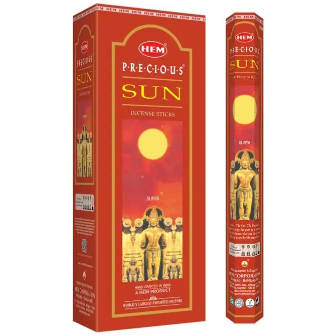 [H220-PRECIOUSSUN] HEM Precious Sun Hexa Incense Sticks – 6-Pack Box