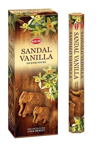 [H220-SANDALVANILLA] HEM Sandal Vanilla Hexa Incense Sticks – 6-Pack Box