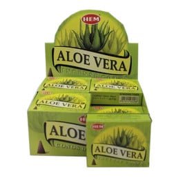 [H400-ALOEVERA] HEM Aloe Vera Incense Cones – 12-Pack Box