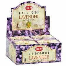 [H400-LAVENDER] HEM Precious Lavender Incense Cones – 12-Pack Box