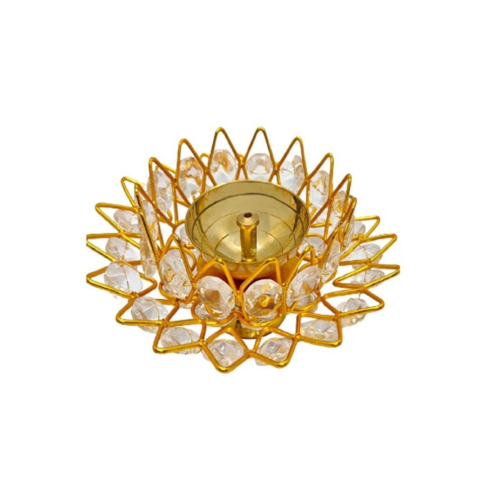 Akhand Diya with Crystals (3.75 Dia”)