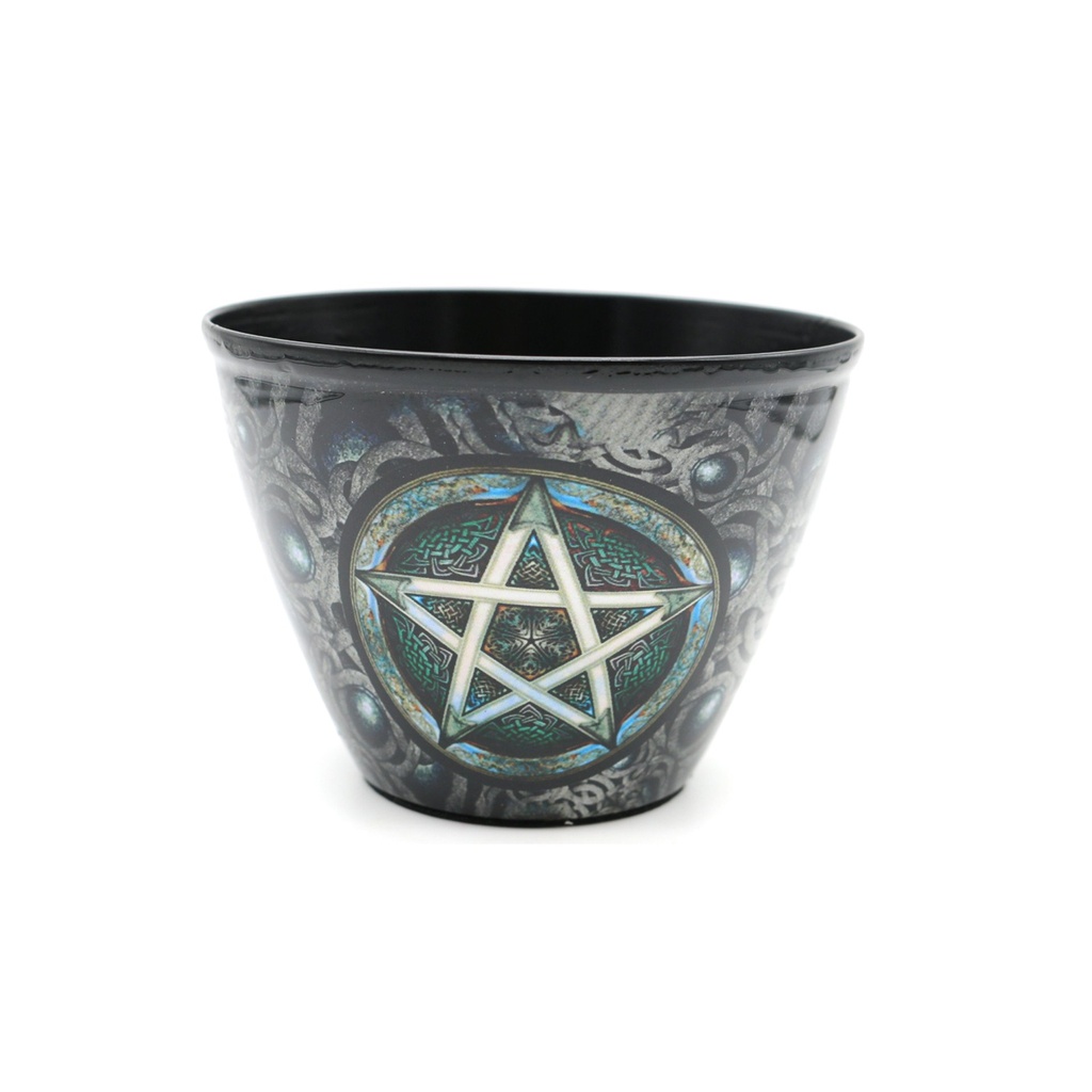 [14244] Pentacle Metal Smudge Bowl – 3"