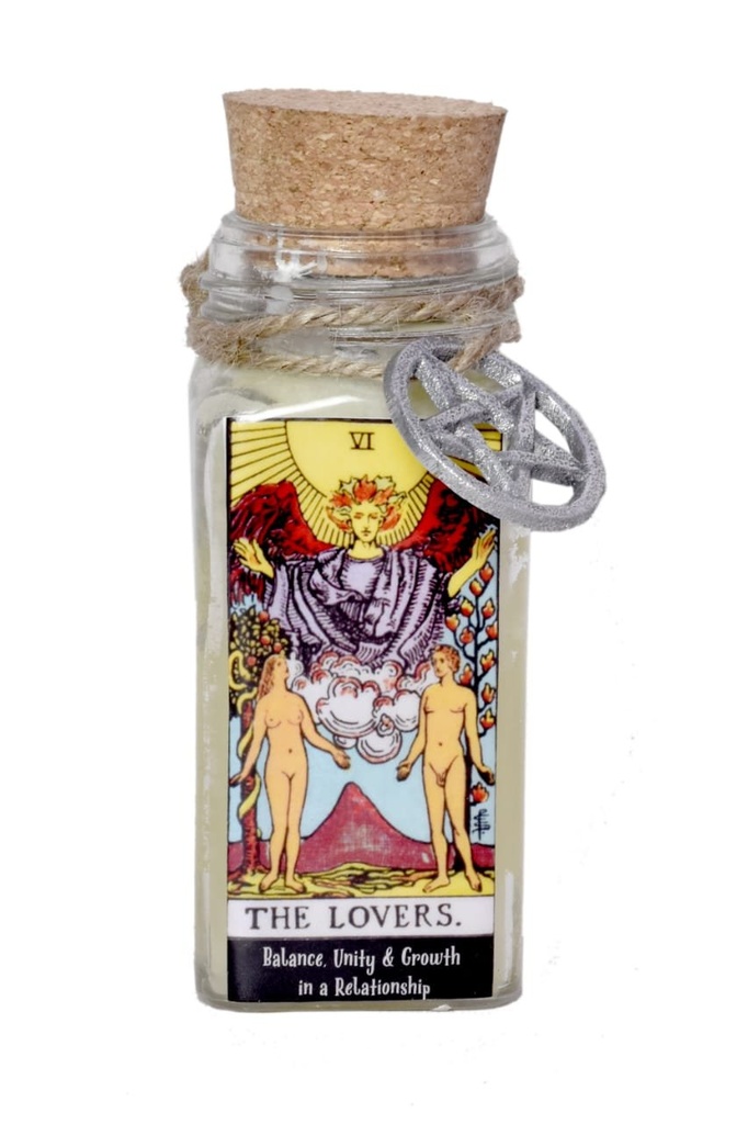 [14259] The Lovers Tarot Card Smudge Candle – 6 oz