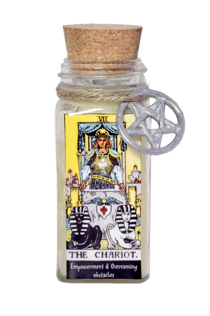 [14260] The Chariot Tarot Card Smudge Candle – 6 oz