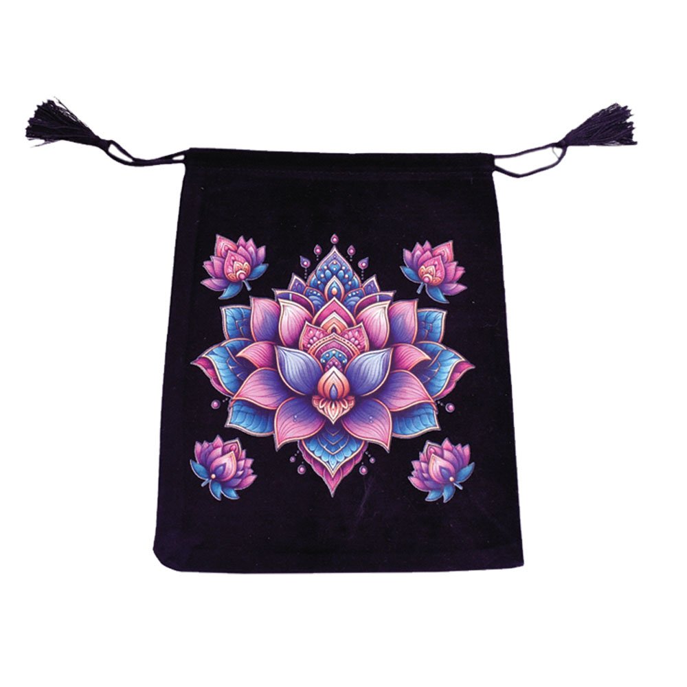 [14290] Lotus Flower Velvet Tarot Card Bag