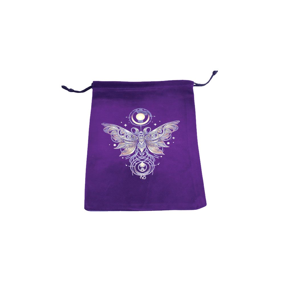 [14297] Mystical Moth Velvet Tarot Card Bag