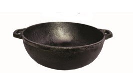 Cast Iron Flat Bottom Kadhai (10”)