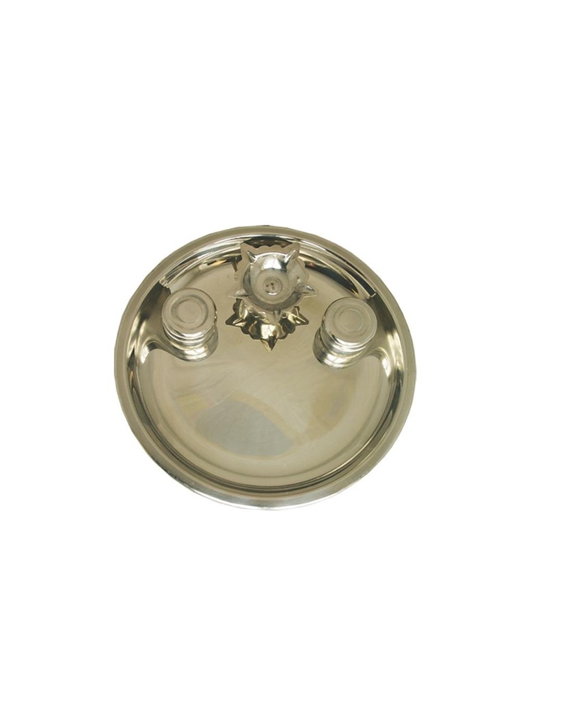 Stainless Steel Puja Thali (7.75”)