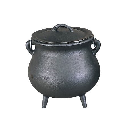 [10051] Cast Iron Cauldron – 7" / Plain Design