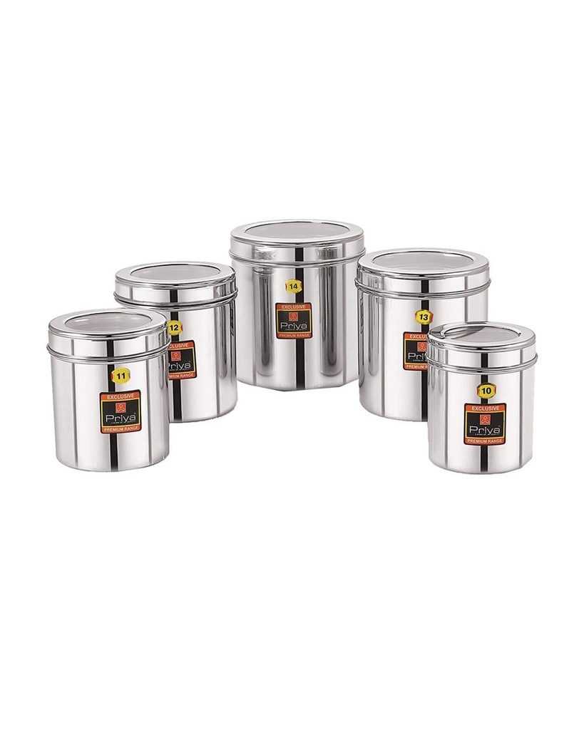 Ubha Dabba Clear Top Set of 5