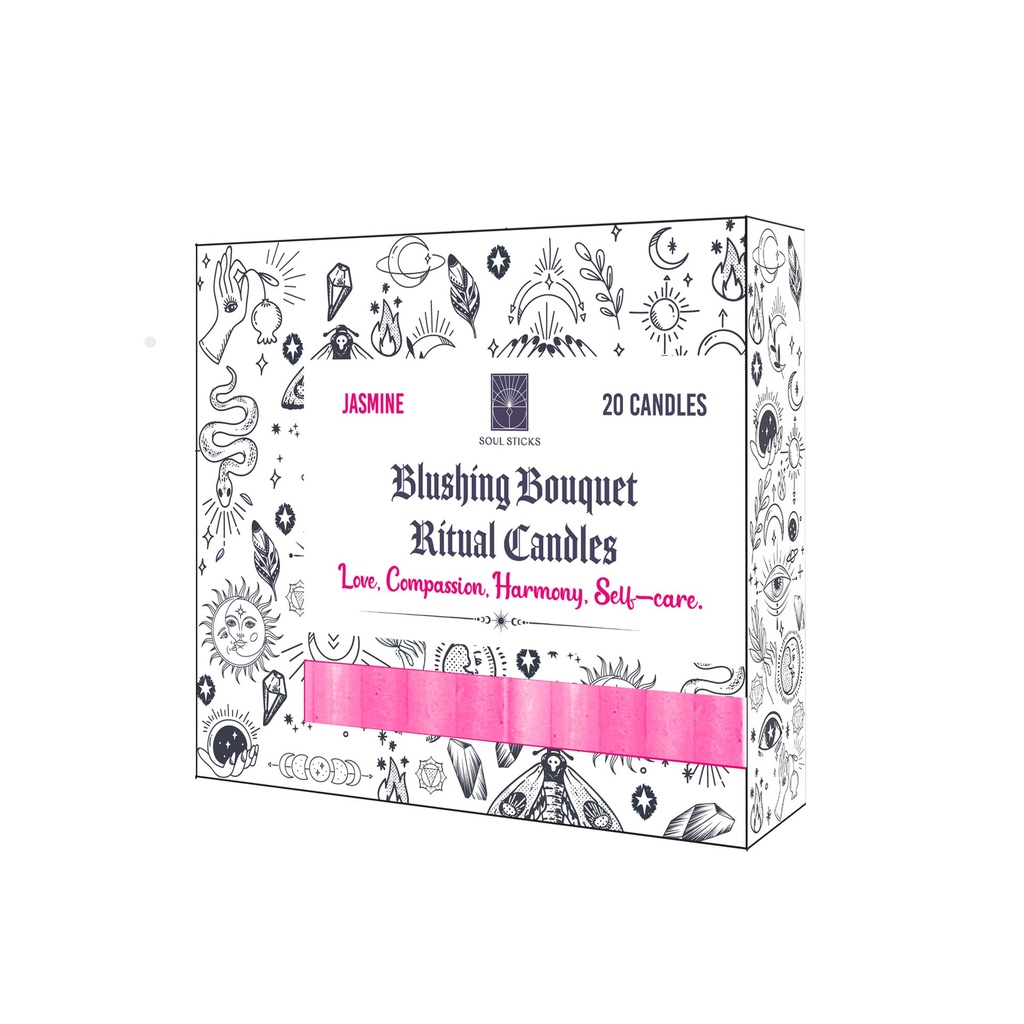 [14436] Blushing Bouquet Jasmine Scented Ritual Candles – Pack of 20