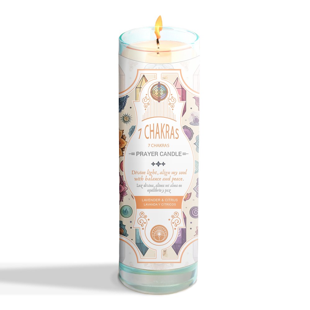 [14469] 7 Chakras Prayer Candle – 7" x 2"