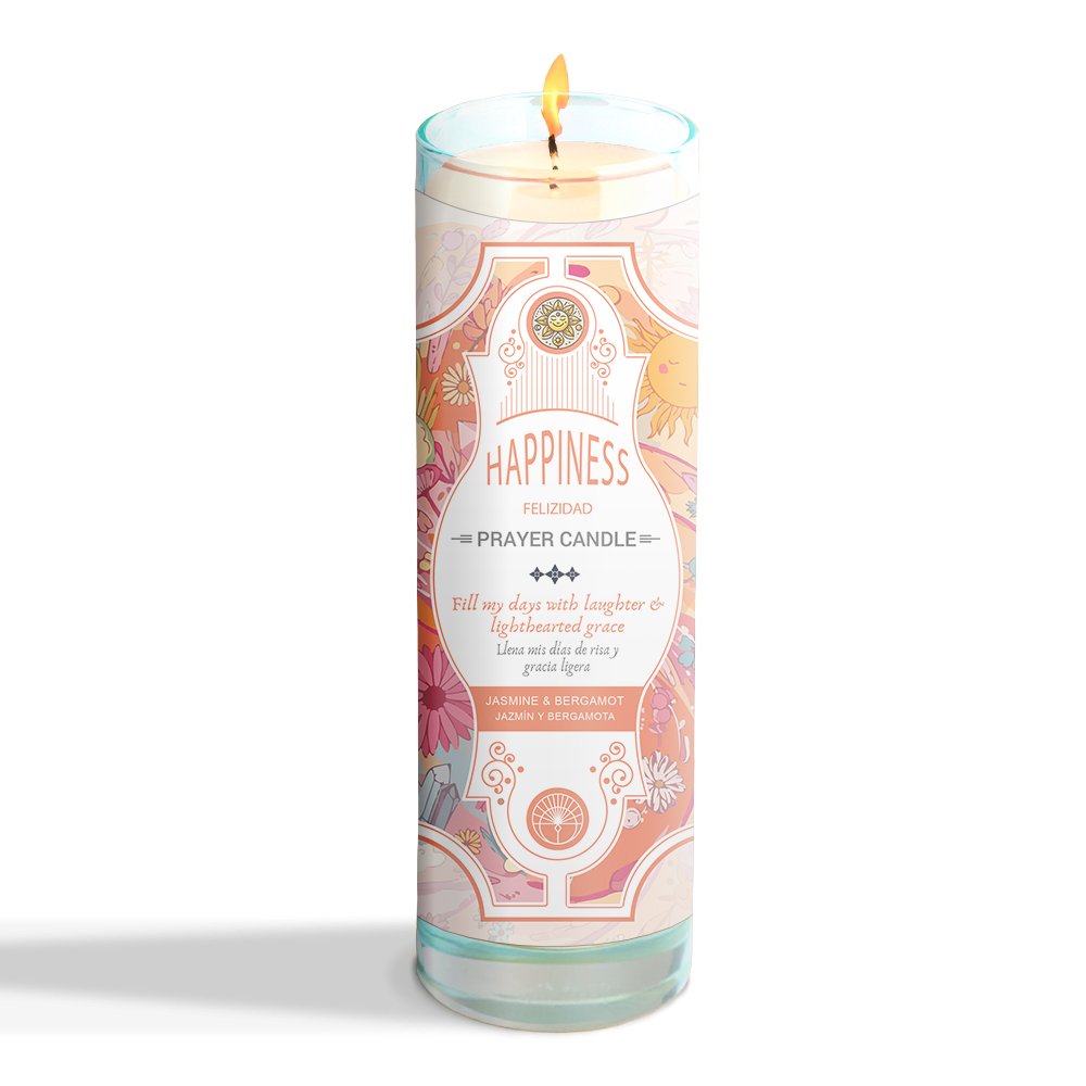 [14477] Happiness Prayer Candle – 7" x 2"