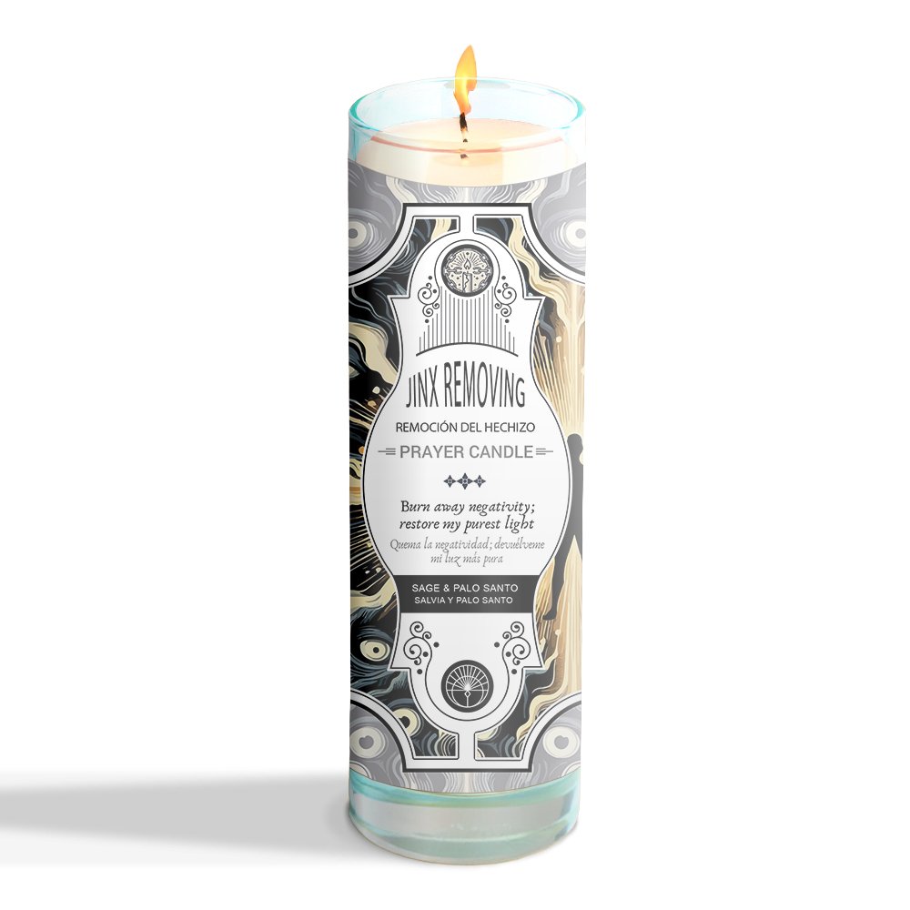 [14483] Jinx Removing Prayer Candle – 7" x 2"