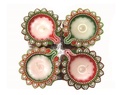 DIYA SET OF 4 PCS WITH WAX 3.5"