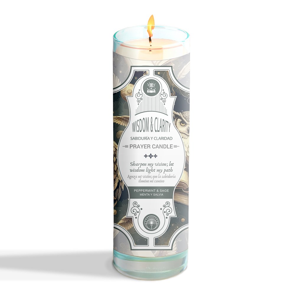 [14492] Wisdom and Clarity Prayer Candle – 7" x 2"