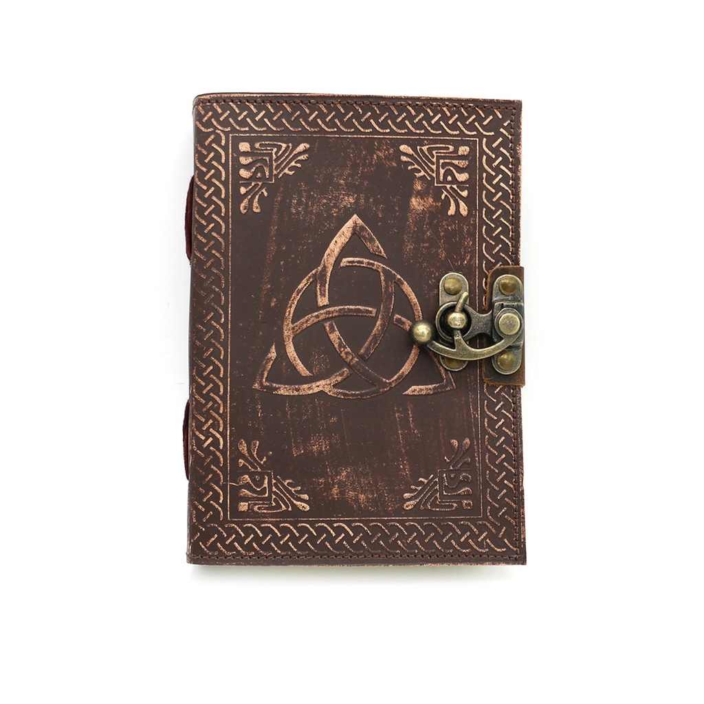 [14504] Triquetra Embossed Blank Leather Journal