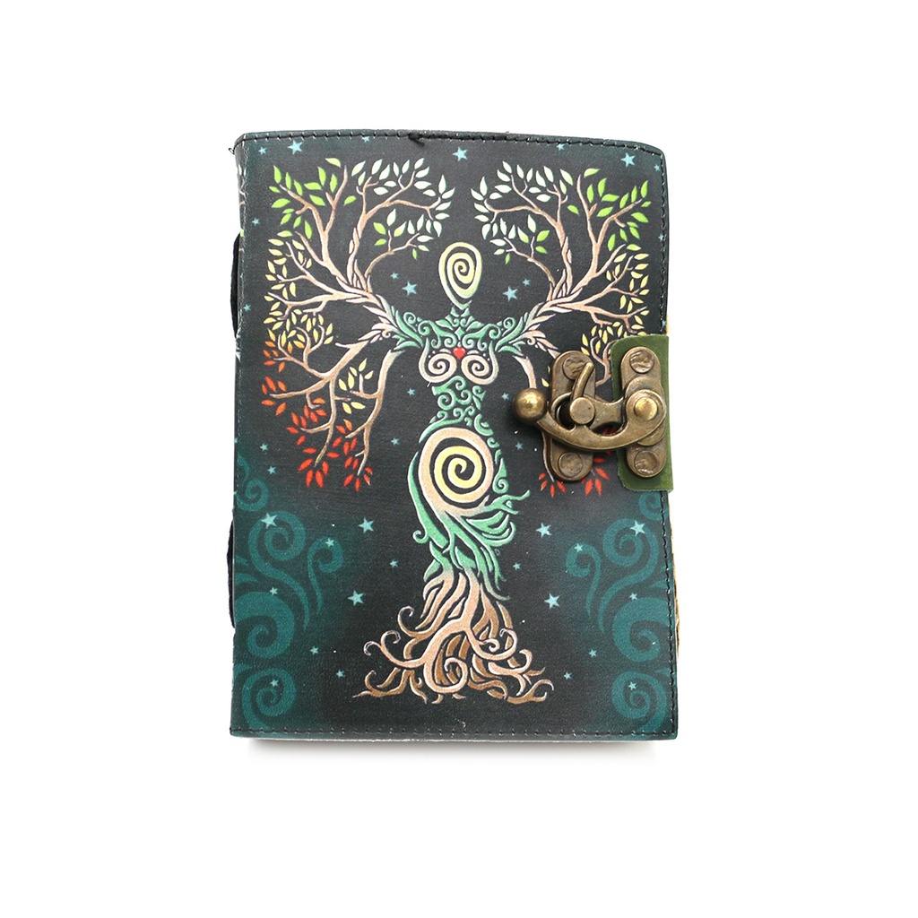 [14508] Goddess Tree of Life Embossed Blank Leather Journal