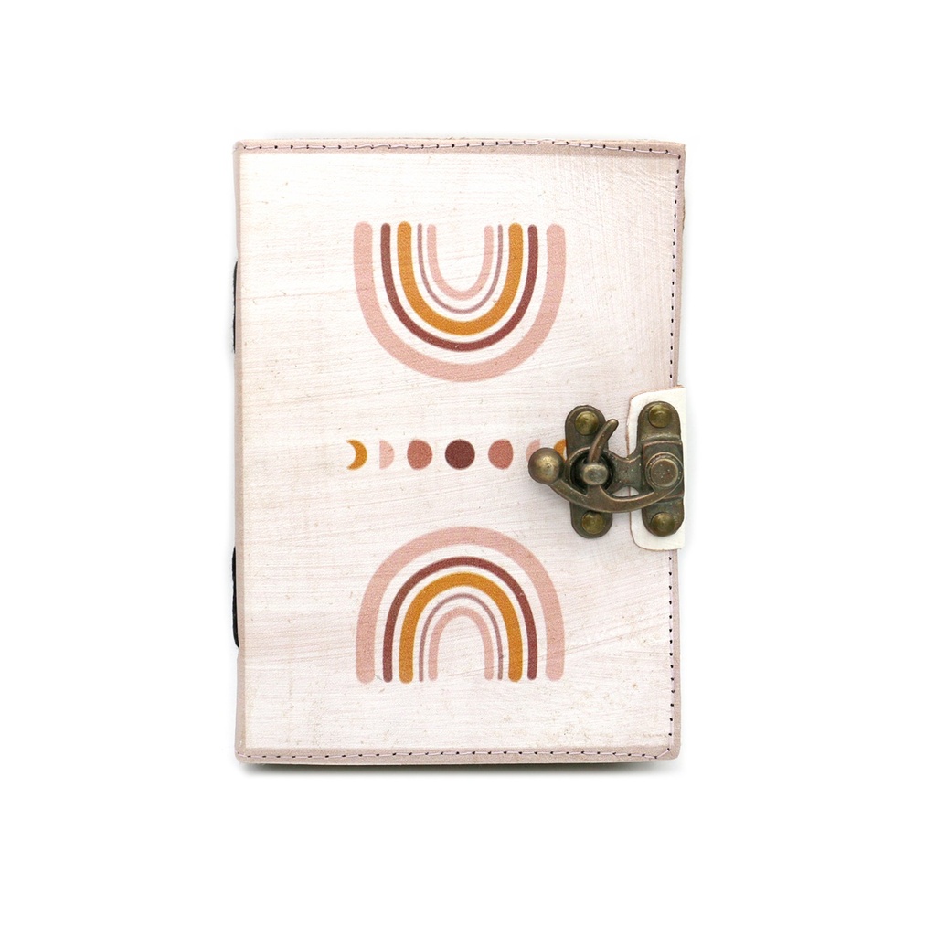 [14515] Bohemian Rainbow Blank Leather Journal