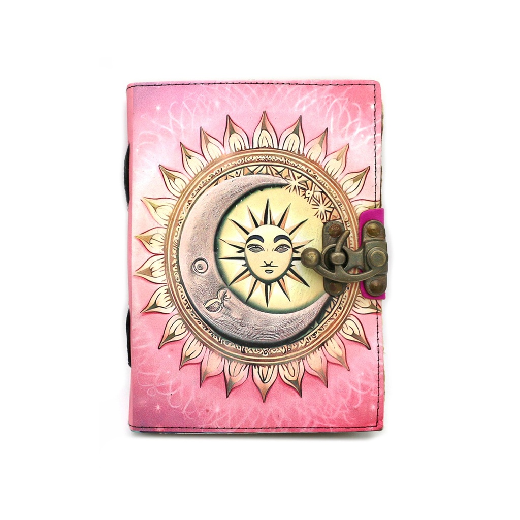[14523] Celestial Fusion Blank Leather Journal